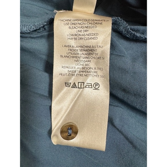 Anthropologie Blue Linen Blend Button Front Dress with Crochet Detail Size S - Picture 8 of 8